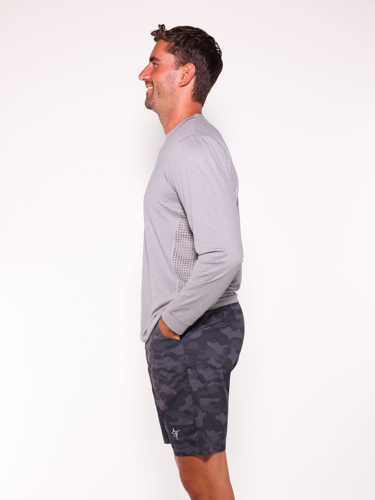 White Water Life NautiFlex Performance Tee in black, featuring a tactical design, made from lightweight, breathable fabric.