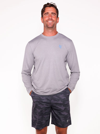 White Water Life NautiFlex Performance Tee in black, showcasing a comfortable, moisture-wicking fabric for active water sports.