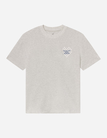 Unisex T-shirt by Elevated Faith with "Talk to God" graphic design, casual fit, soft fabric, and religious-inspired style.