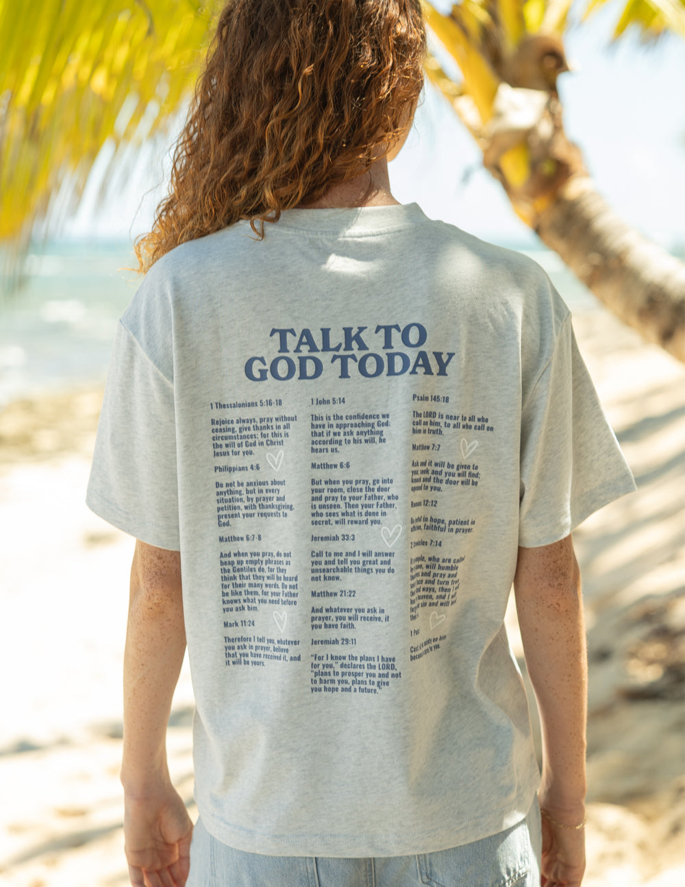 Unisex T-shirt by Elevated Faith with "Talk to God" printed design, casual fit, in a soft fabric, front view.