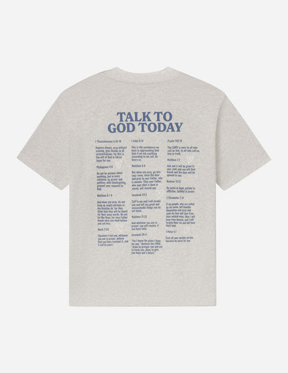 Unisex T-shirt by Elevated Faith featuring a spiritual design with the phrase "Talk to God" on the front.