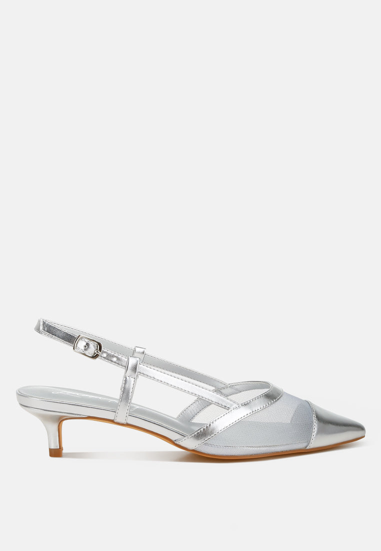 London Rag Temptress Mesh Slingback Sandals with open toe and stylish mesh design, perfect for summer footwear.