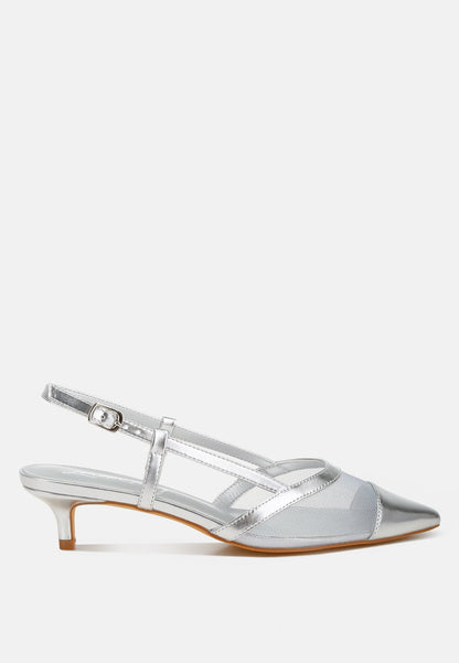 London Rag Temptress Mesh Slingback Sandals with open toe and stylish mesh design, perfect for summer footwear.