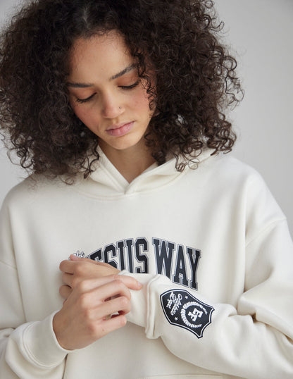 Unisex hoodie by Elevated Faith featuring "The Jesus Way" design, made of soft fabric with a casual fit and front pocket.
