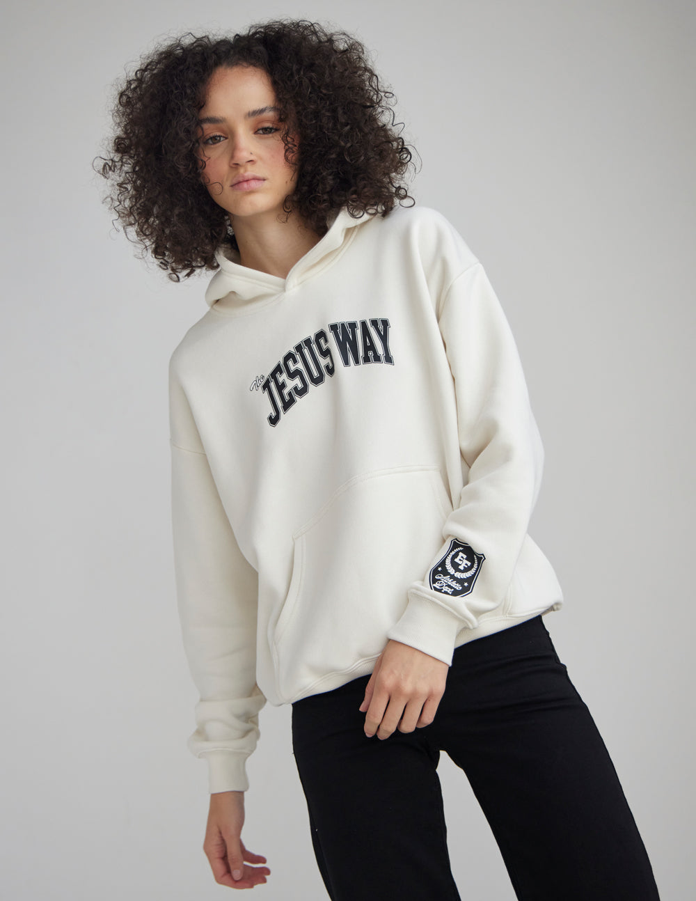 Unisex hoodie by Elevated Faith featuring "The Jesus Way" graphic in soft fabric, casual fit, and comfortable style.