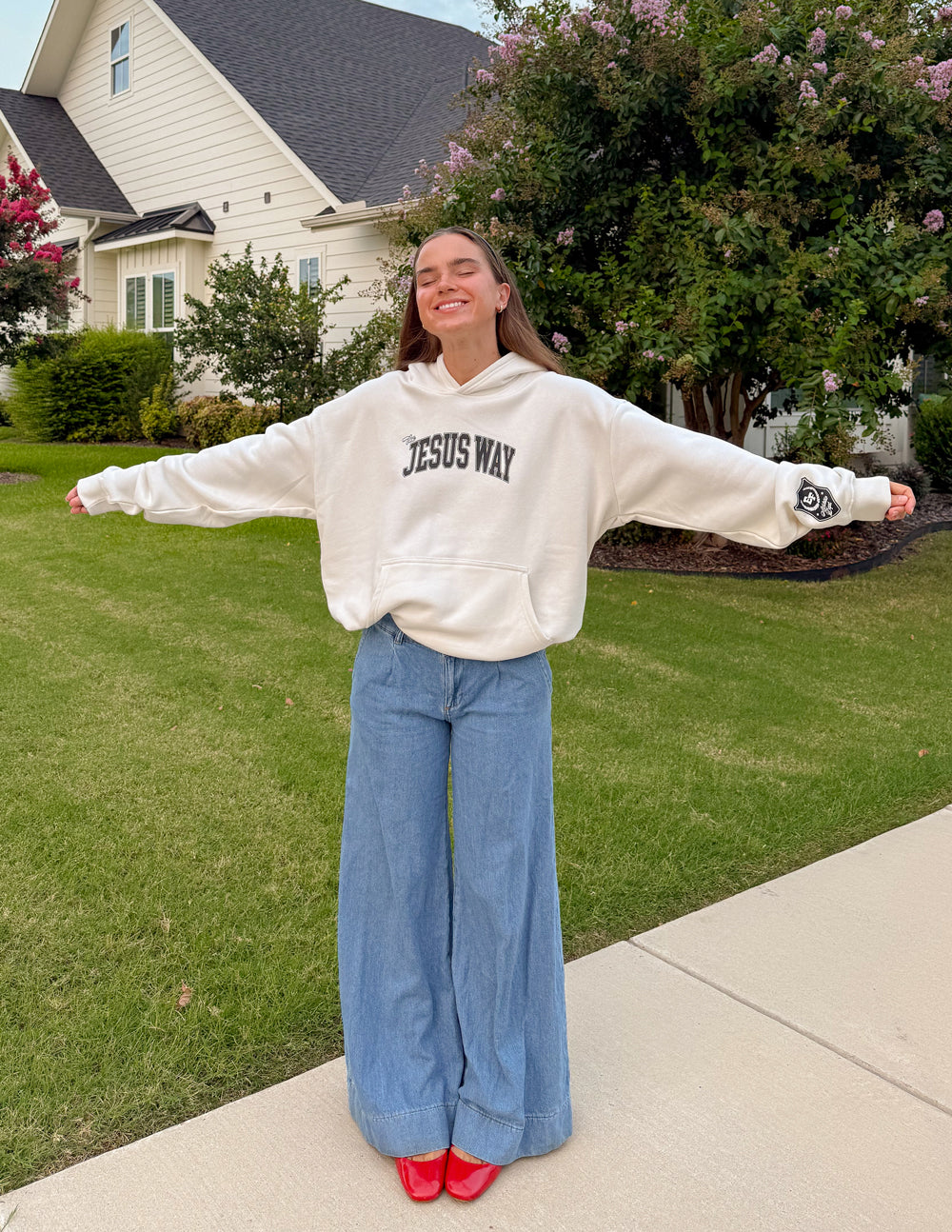 Unisex hoodie by Elevated Faith featuring "The Jesus Way" design, soft fabric, and casual fit, perfect for everyday wear.