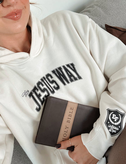 Unisex hoodie from Elevated Faith featuring "The Jesus Way" design, soft fabric with a comfortable fit and stylish religious graphics.
