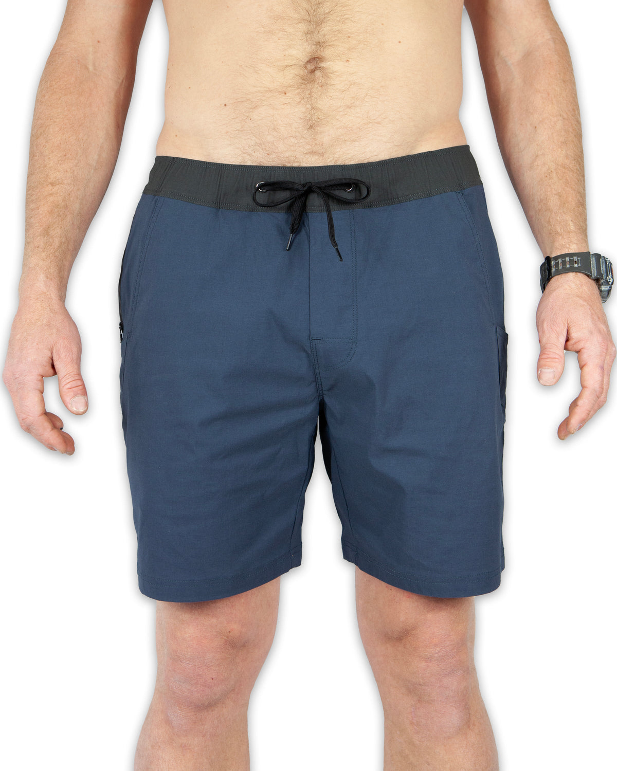 Grey blue Thunderbird shorts by Off The Grid Surplus, featuring a casual fit and durable fabric for outdoor wear.