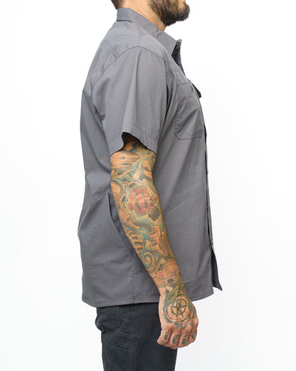 Short sleeve Thunderbolt SS shirt in Castlerock color by Off The Grid Surplus, shown in a front view with detailed fabric texture.