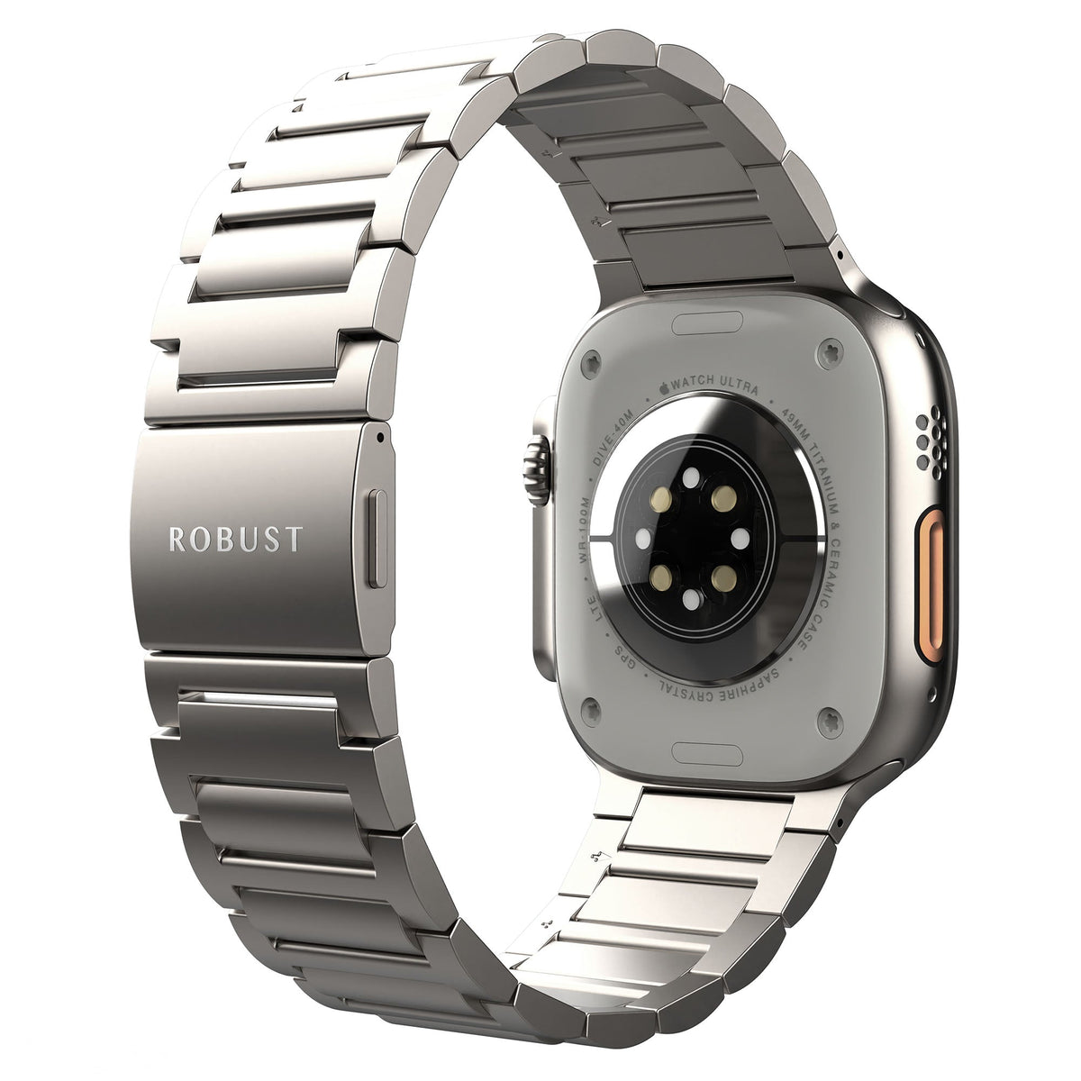 Robust Titanium Band Pro, a sleek, polished titanium ring showcasing its smooth band design.