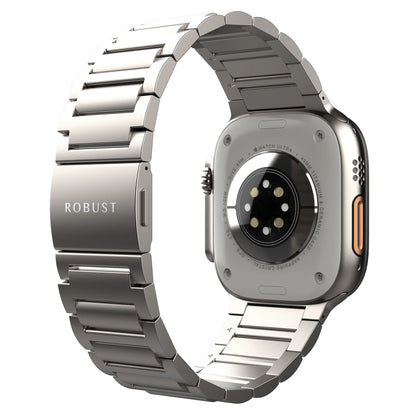 Robust Titanium Band Pro, a sleek, polished titanium ring showcasing its smooth band design.