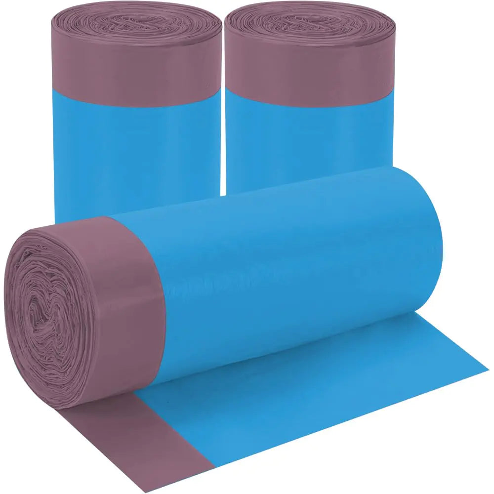3Rolls Drawstring Small Trash Bags4 Gallon Thicken Drawstring Small Garbage Bags for KitchenBathroomBedroomHomeOffice Trash Cans，60 Counts (Blue)