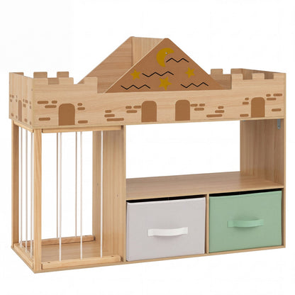 Kids toy storage organizer with stuffed animal holder from GBruno Store, featuring colorful compartments for easy toy organization.