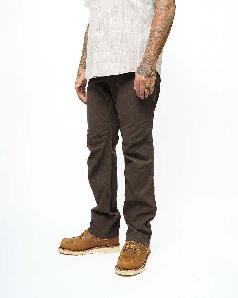 Off The Grid Surplus Trailblazer standard fit pants in dark brown, showing durable fabric and relaxed fit design.