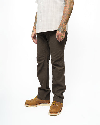 Off The Grid Surplus Trailblazer standard fit pants in dark brown, showing durable fabric and relaxed fit design.