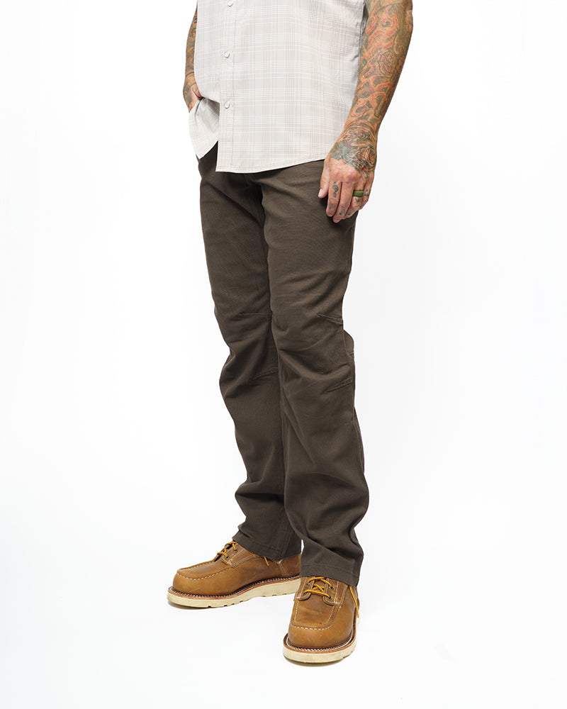 Off The Grid Surplus Trailblazer standard fit pants in dark brown, showcasing durable fabric and classic outdoor style.