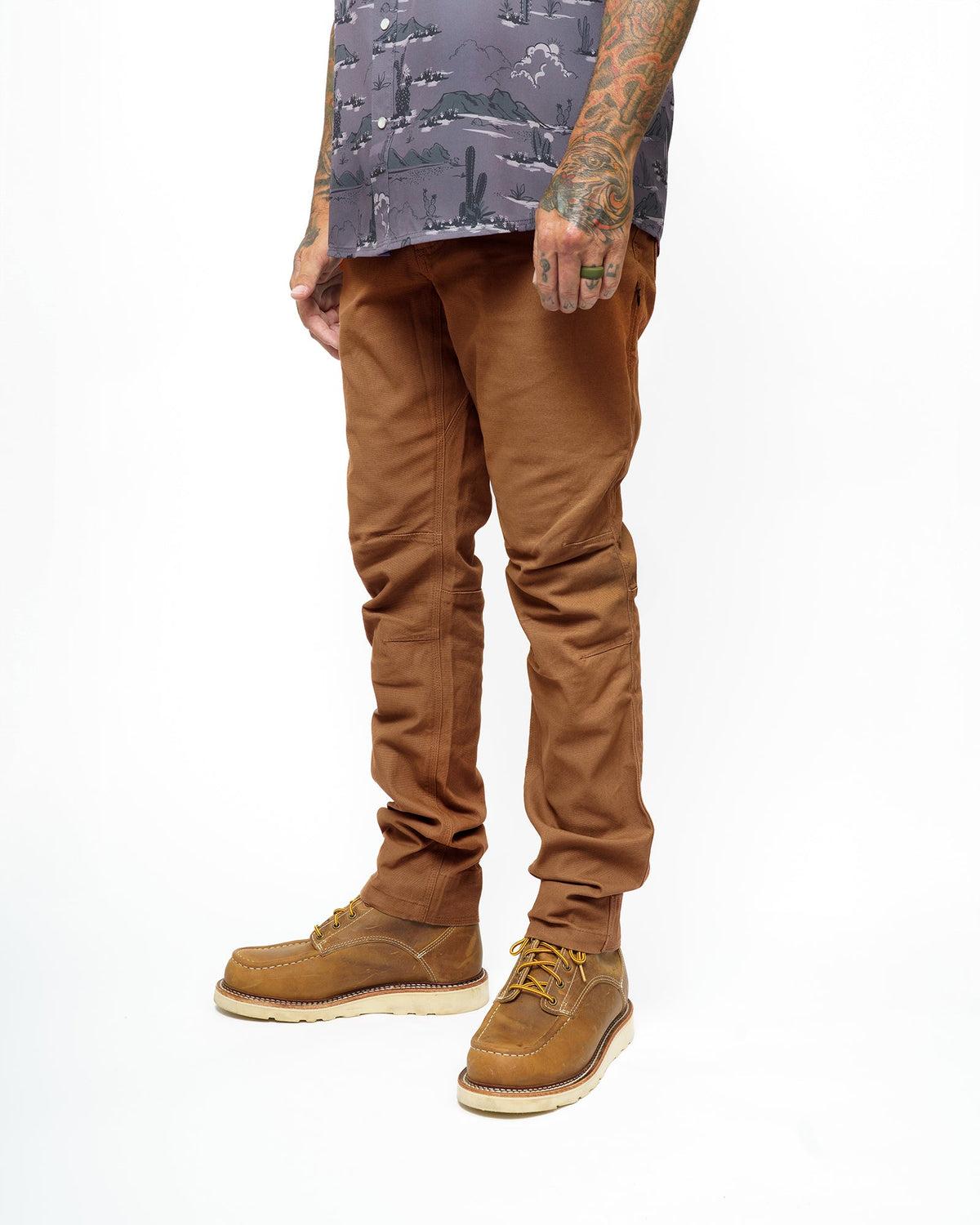 Off The Grid Surplus Trailblazer Taper Fit Pants in tobacco color, showing the tapered design and durable fabric.