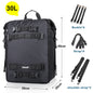 Rhinowalk motorcycle saddle bag in black, waterproof with 10/20/30L capacity, mounted on motorcycle seat for versatile cycling storage