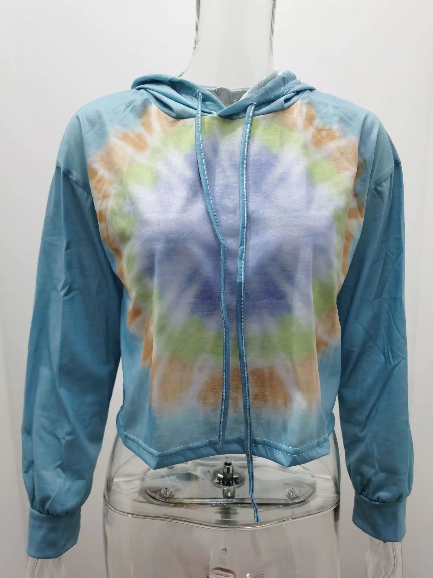 Ombre Tie Dye Hoodie with Long Sleeves