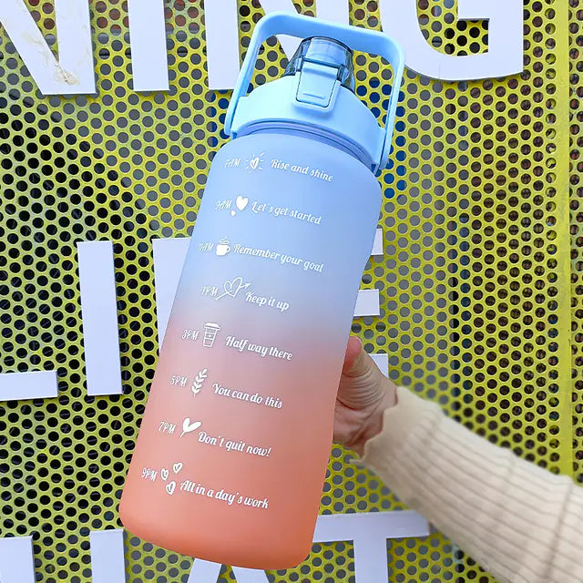 Inspirational Sports Water Bottle with Stickers, Portable