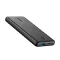 Anker PowerCore 10K 313 portable power bank with USB-C input and output in black for charging devices on the go.