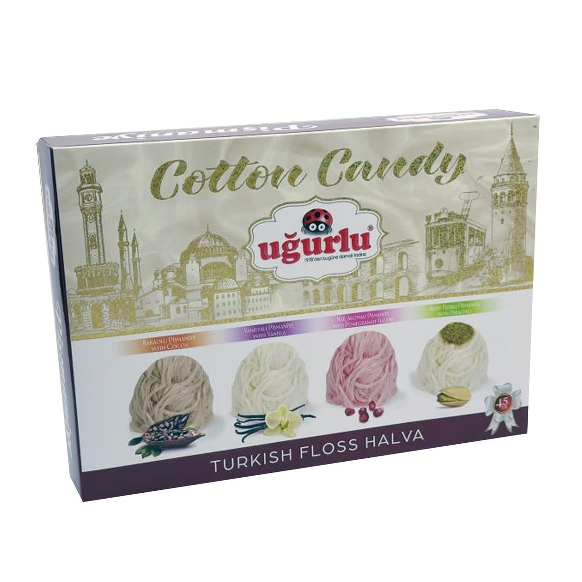 Ugurlu Luks Pismaniye by S101, a 360g traditional Turkish sesame and sugar sweet confection on a white background.