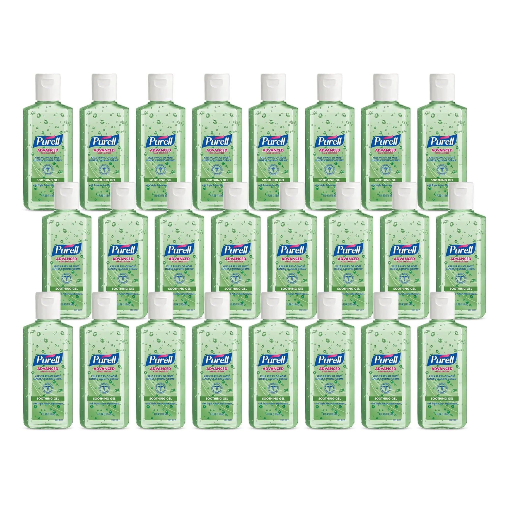 PURELL Advanced Hand Sanitizer Soothing Gel Fresh Scent 4 fl oz Travel Size Flip Cap Bottle (Pack of 24) - 9631-24