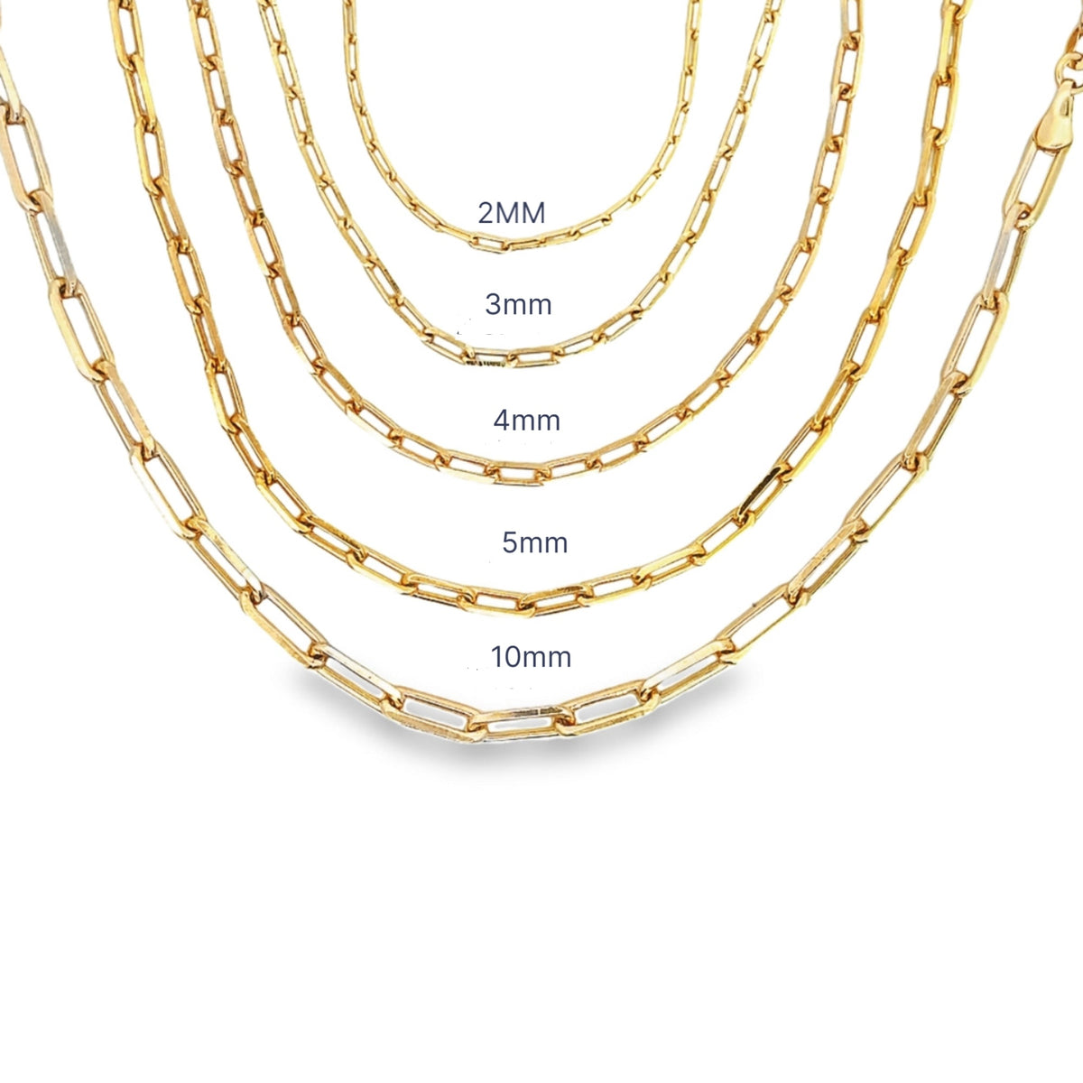 MIA Jewelry paper clip chain anklet featuring sleek interconnected metal links, stylish and perfect for ankle jewelry.