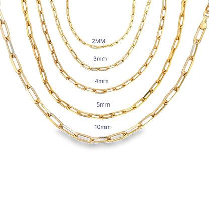 MIA Jewelry paper clip chain anklet featuring sleek interconnected metal links, stylish and perfect for ankle jewelry.