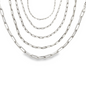 MIA Jewelry paper clip chain anklet featuring silver-toned links on a white background.