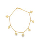 18K gold filled dangle turtle charm anklet by MIA Jewelry, featuring a delicate chain and detailed turtle pendant.