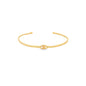 Minimalist evil eye open cuff bracelet bangle by MIA Jewelry featuring a sleek design and protective evil eye charm.