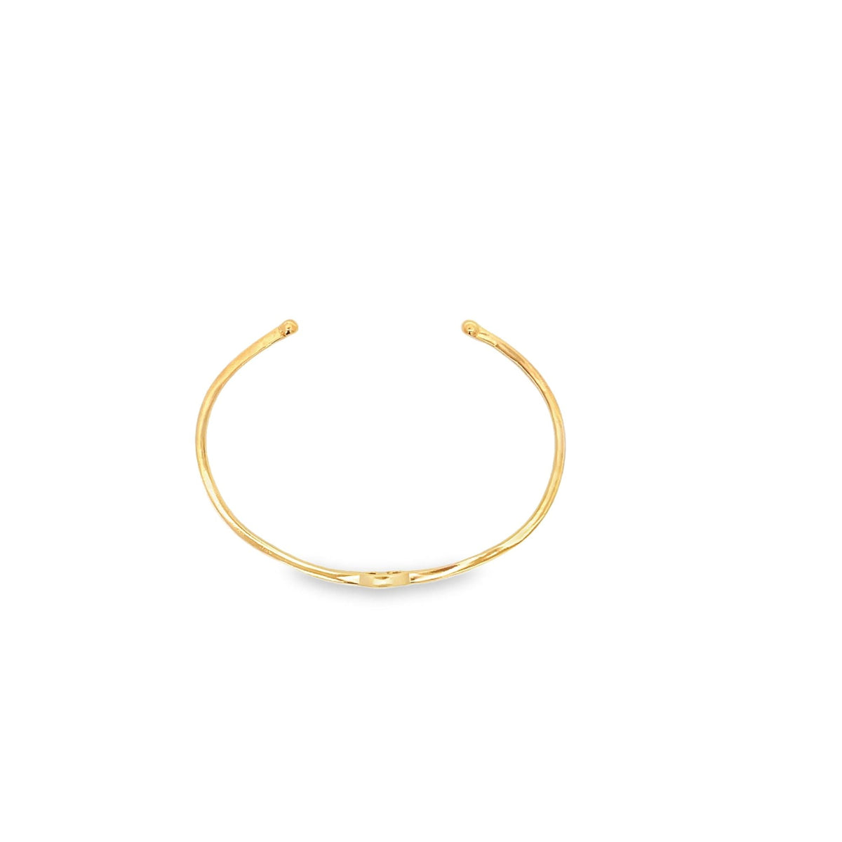 Minimalist evil eye open cuff bracelet bangle by MIA Jewelry, featuring a sleek design with an evil eye charm and open cuff style.