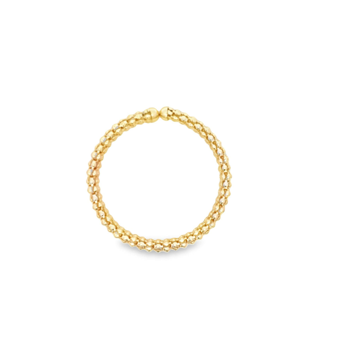 MIA Jewelry 10mm Popcorn Coreana Chain Bangle in gold tone, showcasing a textured, chunky cuff design on a plain background.