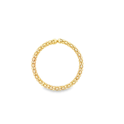 MIA Jewelry 10mm Popcorn Coreana Chain Bangle in gold tone, showcasing a textured, chunky cuff design on a plain background.