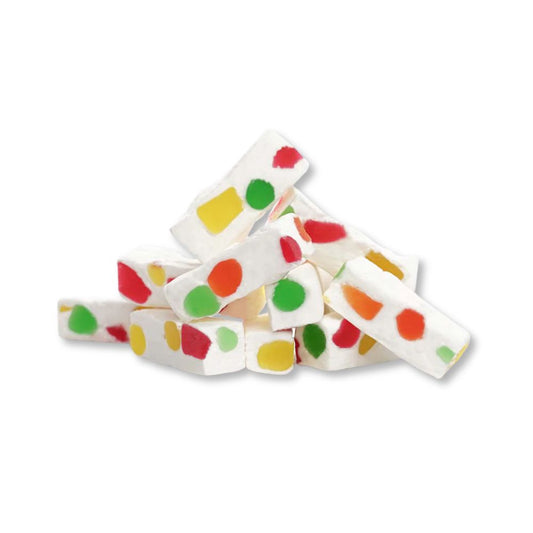 Golden Bonbon Fruity Jujube Nougat Candy from Candy In Bulk, individually wrapped in a bulk value bag, colorful and sweet treat.