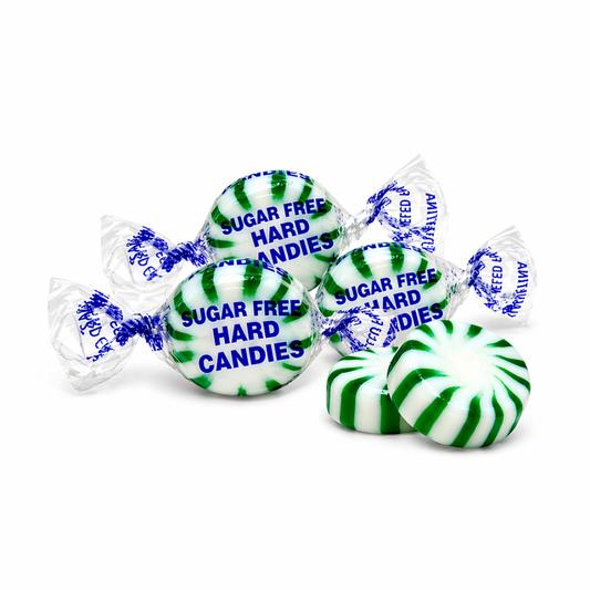 Candy In Bulk Arcor Starlight Spearmint sugar-free hard candy in a bulk value bag, showcasing vibrant green spearmint candies.