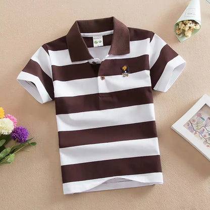 CUHK Children's Cotton Striped Polo Shirt