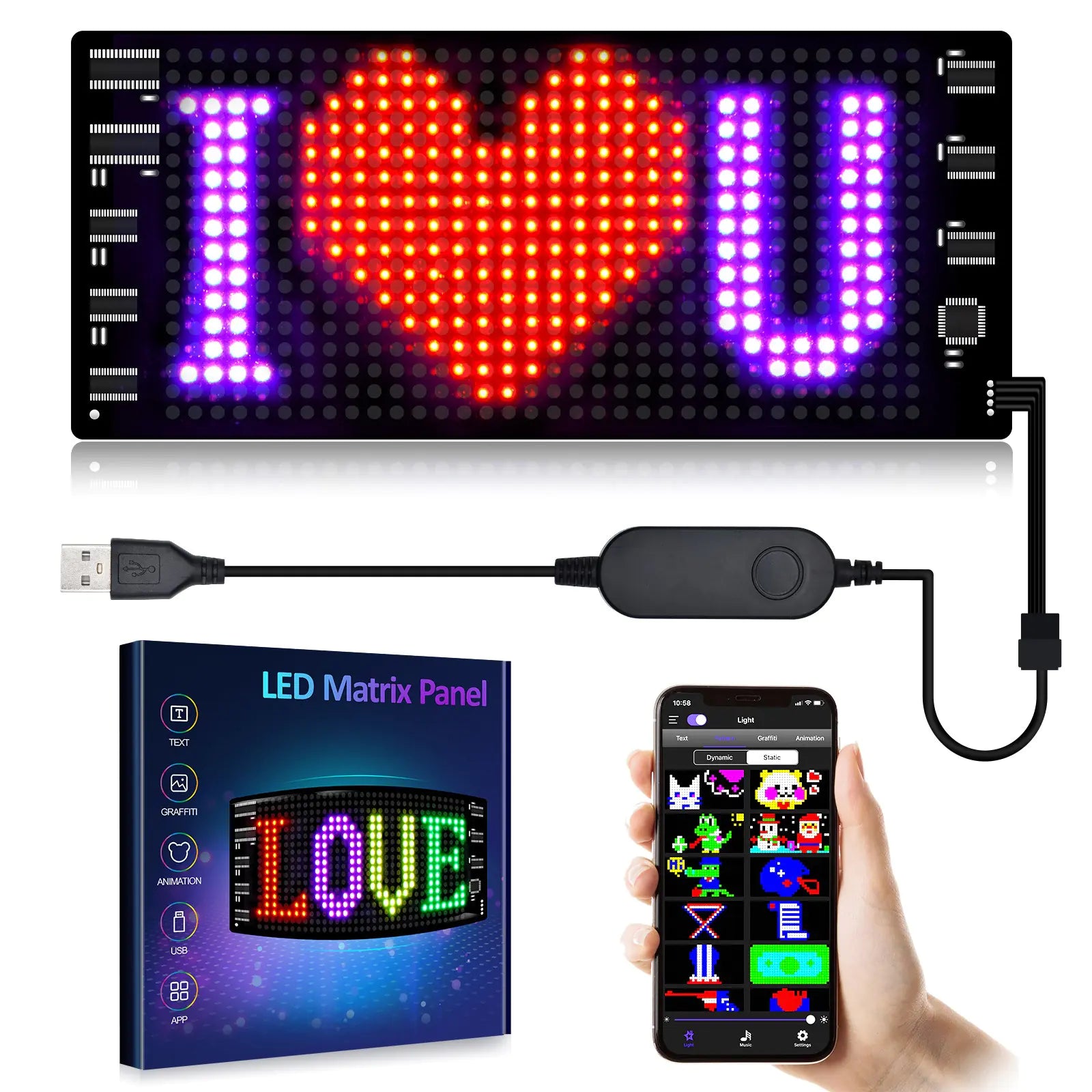 Programmable Car LED Sign Full-Color Display