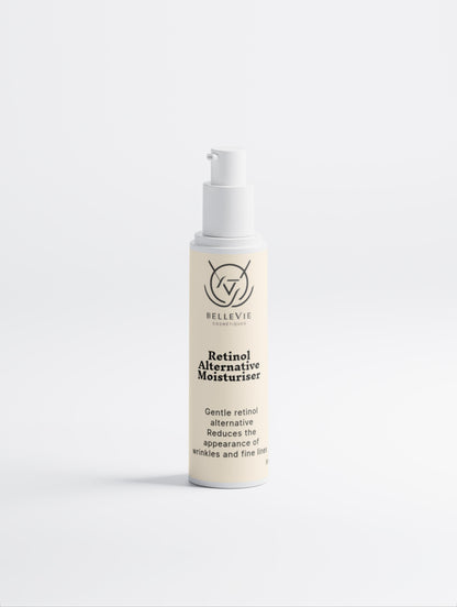 BelleVie Cosmétiques retinol alternative moisturizer in a 50ml jar, designed to smooth, hydrate, and renew skin naturally.