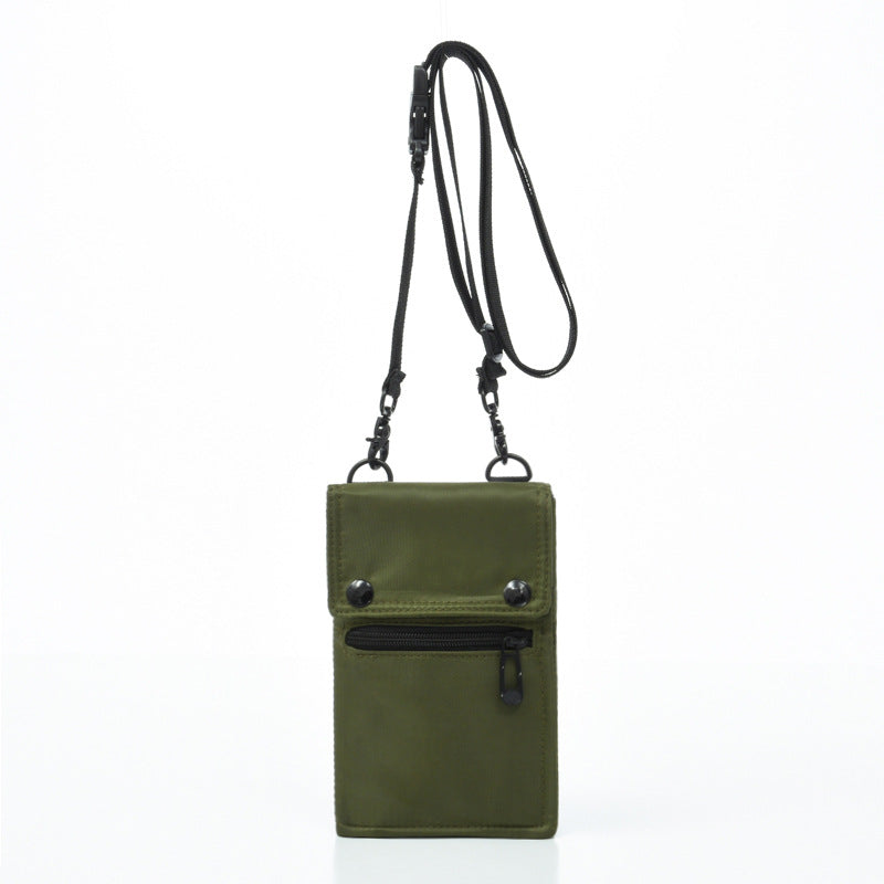 NNEDSZ green water-resistant nylon crossbody bag for women, compact travel wallet with space for phone and cards, stylish and functional