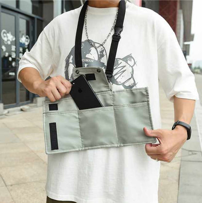 Green NNEDSZ water-resistant nylon crossbody bag with compact design, suitable for carrying phones and cards for men and women.