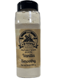 Creamy vanilla protein shake in a glass with a straw, made by Hi-West Foods Inc.