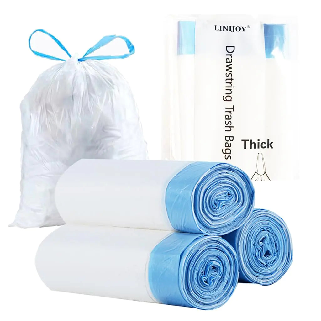 4 Gallon Trash Bags DrawstringSmall 60 Counts Strong Drawstring Trash BagsWhite Small Garbage Bags Unscented for KitchenBathroomOffice