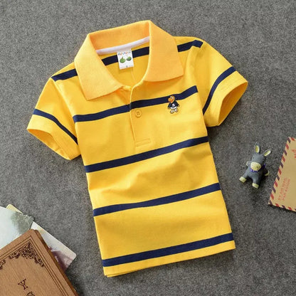 CUHK Children's Cotton Striped Polo Shirt