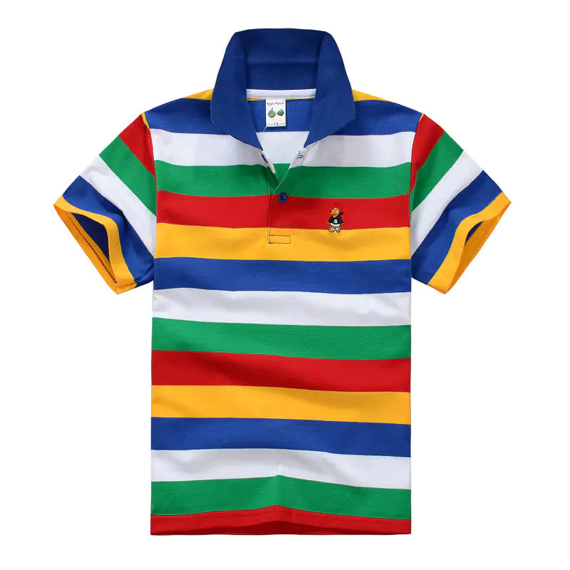 CUHK Children's Cotton Striped Polo Shirt
