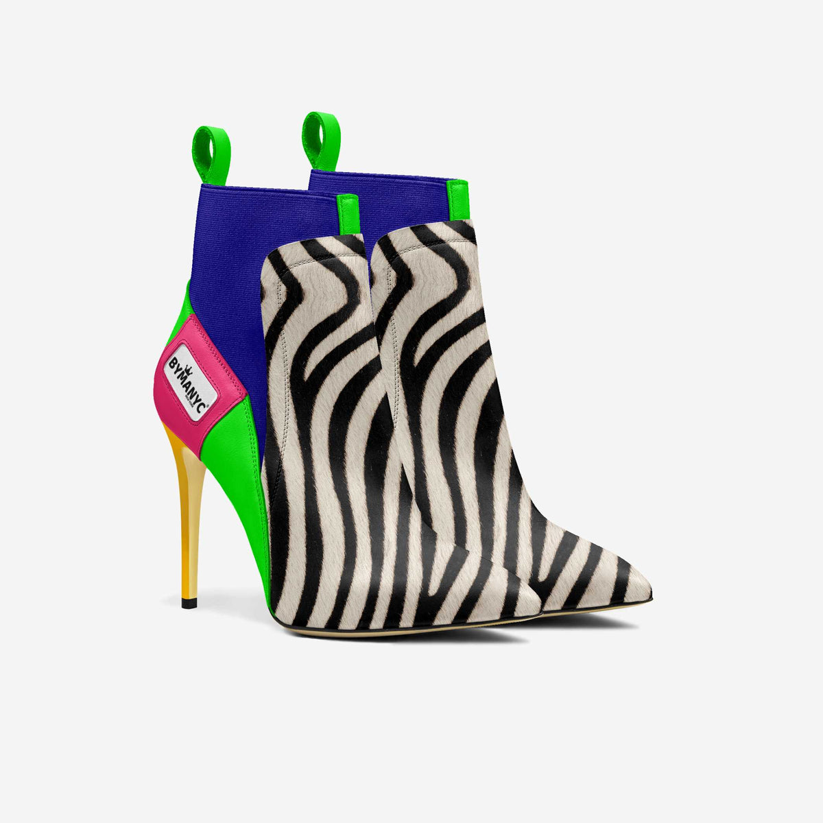 Women’s vegan heeled Chelsea shoe by BYMANYC New York in black with a stylish edge, perfect for contemporary fashion.
