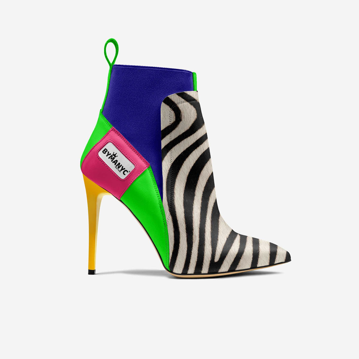 Women's vegan heeled shoe by BYMANYC New York, Chelsea Noir Edge style, stylish black vegan footwear with a sleek heel design.