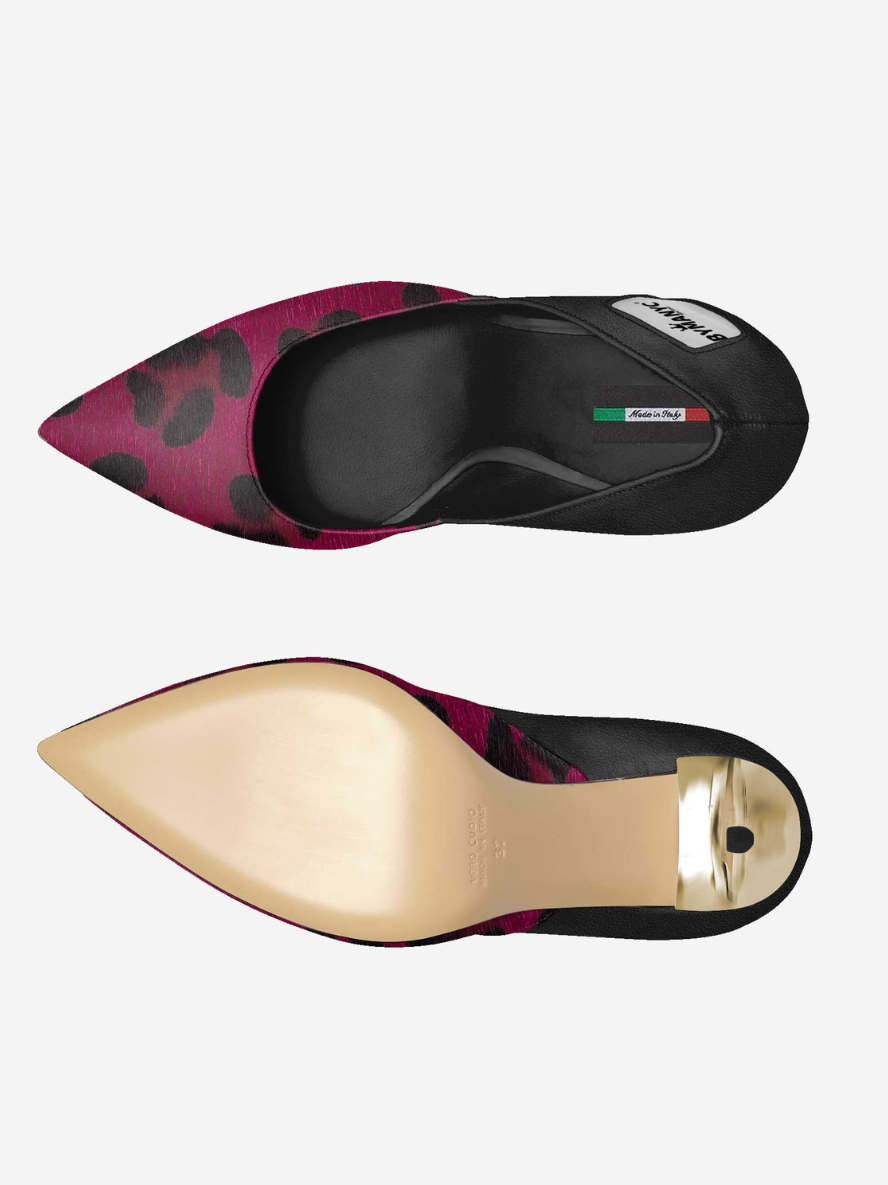 Vegan women's stiletto shoe by BYMANYC New York from the NOMAD Luxe collection, featuring sleek design and high heel style.