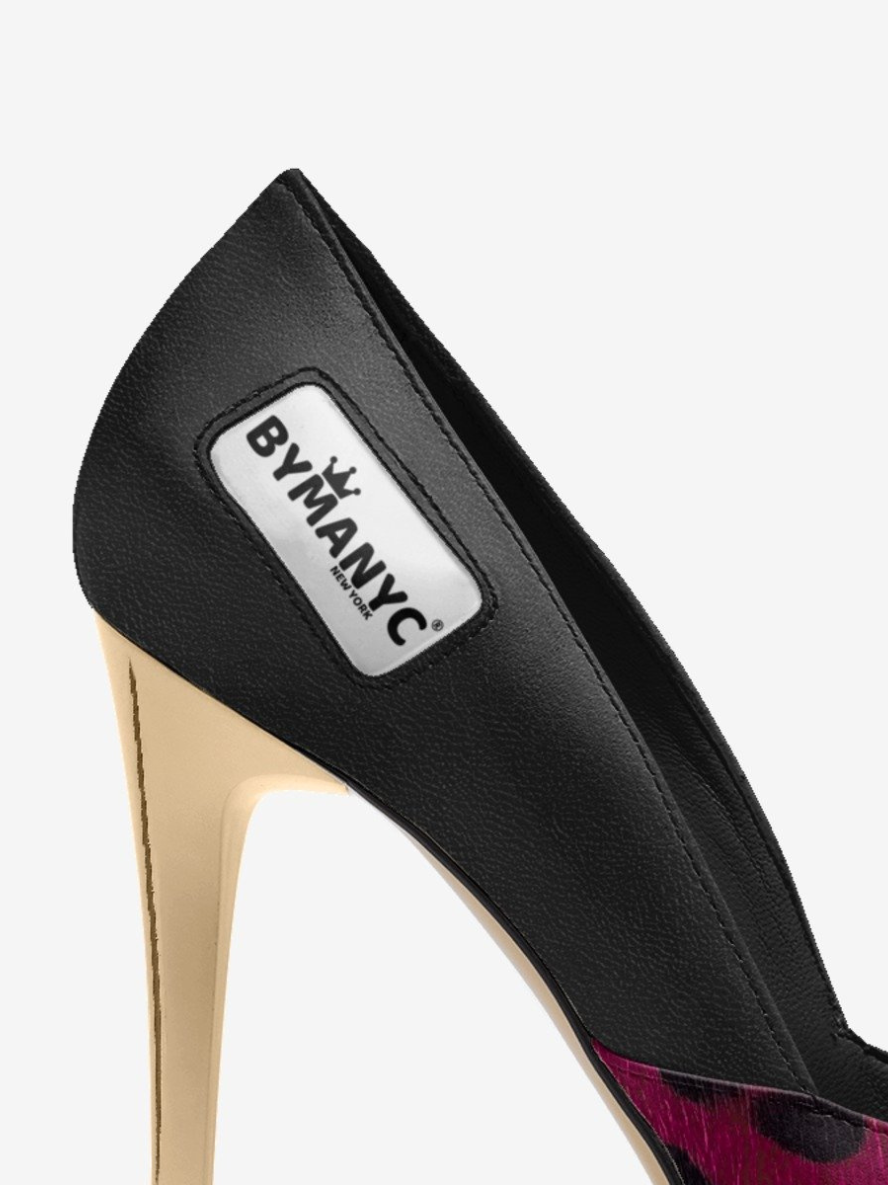 Vegan women's stiletto shoe by BYMANYC New York from NOMAD Luxe collection, featuring sleek design and high heel style.